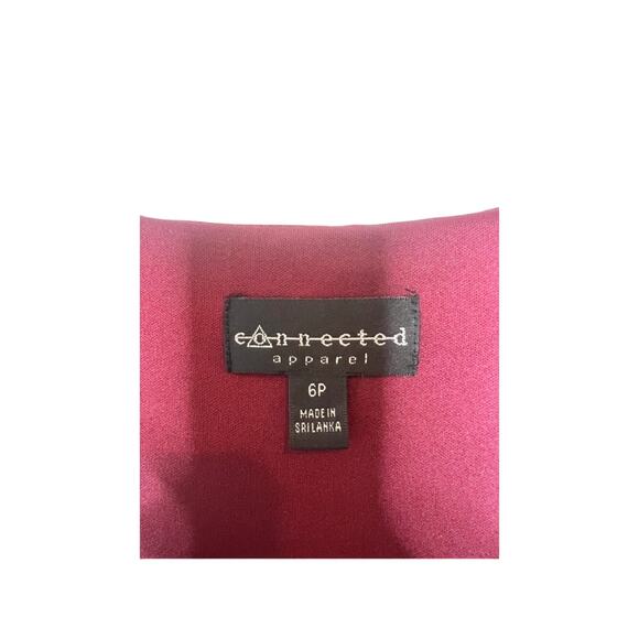 Connected Apparel Maroon Lace V-Neck Dress Women’s Size 6P Small Petite Cocktail - Picture 2 of 5